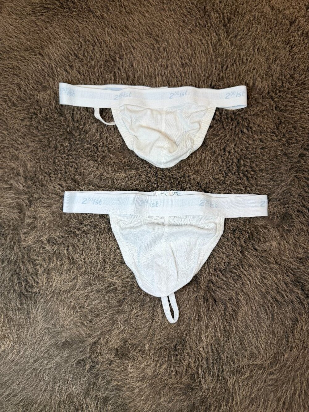 2(X)IST Men’s Y Back Thong White XL 2 Pack New Without Box